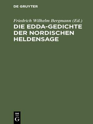 cover image of Die Edda-Gedichte der nordischen Heldensage